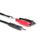 Hosa Stereo Breakout, 3.5 mm TRS to Dual RCA, 10 ft