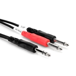Hosa Insert Cable, 1/4 in TRS to Dual 1/4 in TS, 3 m