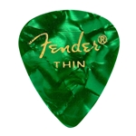 Fender 351 Premium Picks, Thin, Green Moto, 12 Pack
