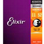 Elixir 11027 Acoustic 80/20 Bronze Nanoweb, Custom Light