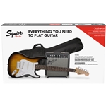 Squier Stratocaster Pack, Laurel Fingerboard, Brown Sunburst, Gig Bag, 10G