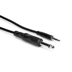 Hosa Mono Interconnect ,1/4 in TS to 3.5 mm TRS,  5 ft