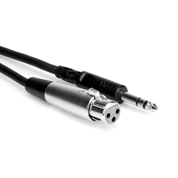 Hosa Balanced Interconnect, XLR3F to 1/4 in TRS, 5 ft