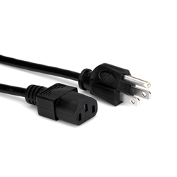 Hosa Power Cord, IEC C13 to NEMA 5-15P, 8 ft