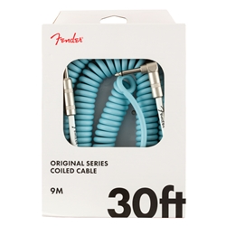 Fender Original Coil Cable, Straight-Angle, 30', Daphne Blue
