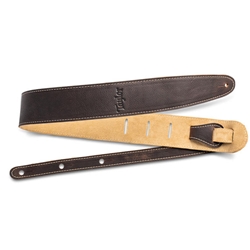 Taylor Strap, Chocolate Brown Leather, Suede Back, 2.5"