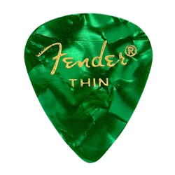 Fender 351 Premium Picks, Thin, Green Moto, 12 Pack