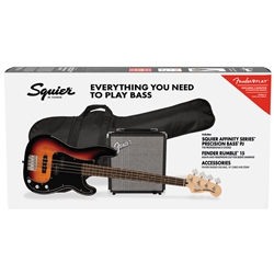 Squier Affinity Series Precision Bass PJ Pack, 3 Color Sunburst