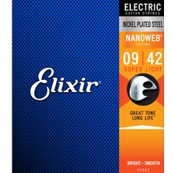 Elixir 12002 Electric Nickel Plated Steel Nanoweb, Super Light