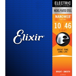Elixir 12052 Electric Nickel Plated Steel Nanoweb, Light