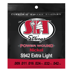 SIT S942 Power Wound Nickel Guitar Strings, Extra Light