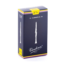 Vandoren Traditional Bb Clarinet Reeds #2.5, Box of 10