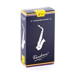 Vandoren SR2125 Traditional Alto Saxophone Reeds #2.5, Box of 10