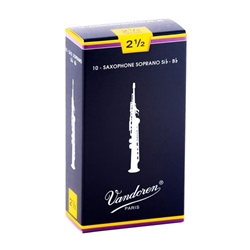 Vandoren Traditional Soprano Sax Reeds #2.5, Box of 10