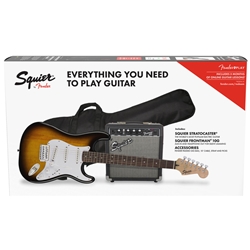 Squier Stratocaster Pack, Laurel Fingerboard, Brown Sunburst, Gig Bag, 10G