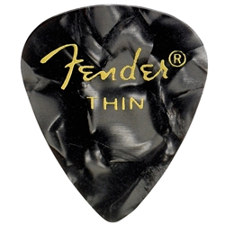 Fender 351 Premium Picks, Thin, Black Moto, 12 Pack
