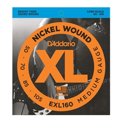D'Addario EXL160 Nickel Wound Bass Guitar Strings Medium, Long Scale